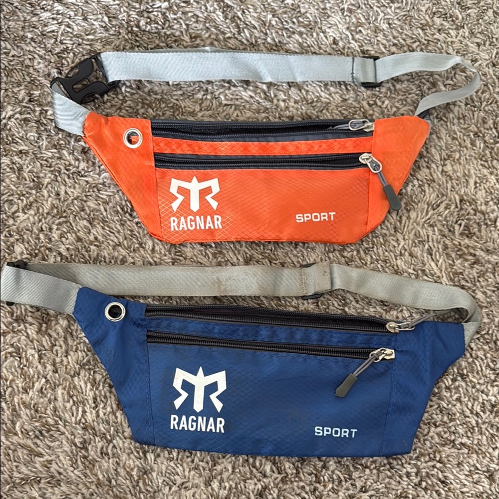 Women's Sport Belt Bag - Orange and Blue